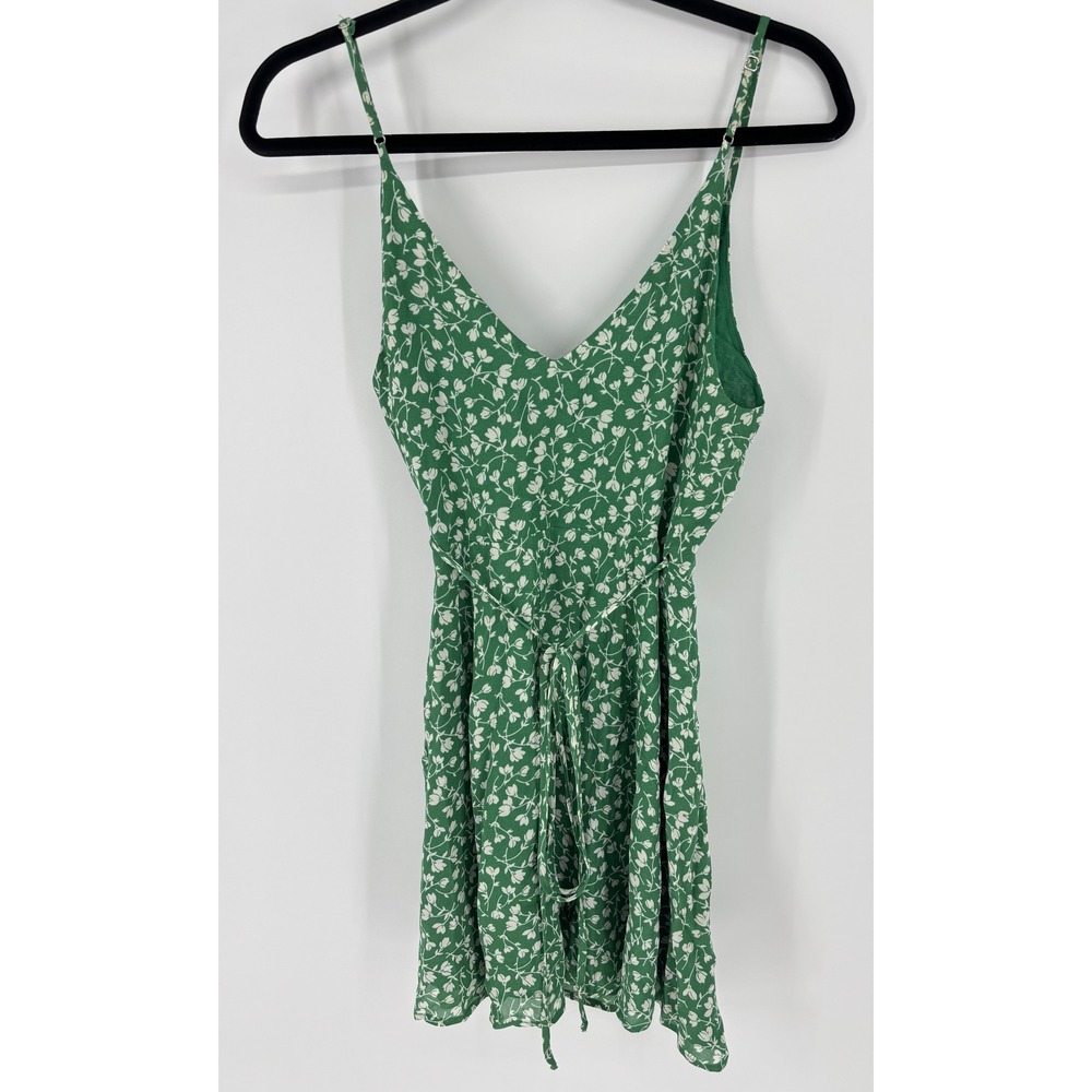 Reformation Thora Floral Wrap Mini Dress Cilantro Green Women Size XS Sleeveless - Picture 6 of 9